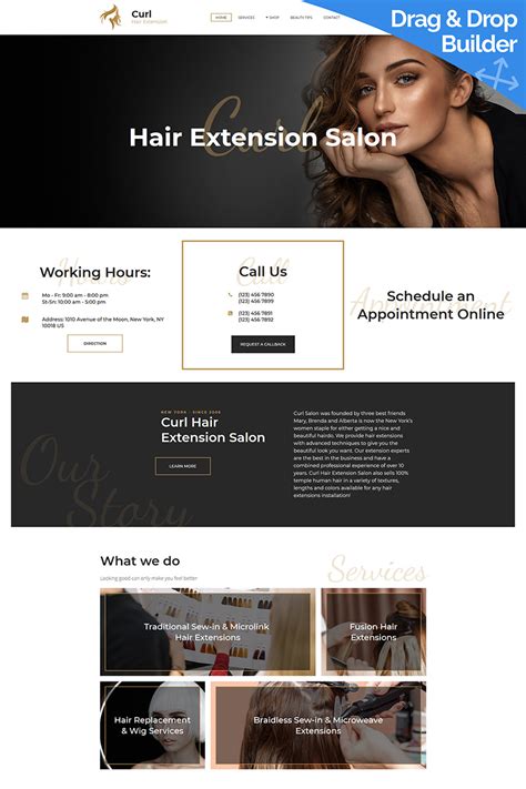 Hair Extension Website Templates