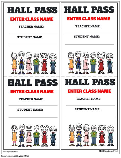 Hall Passes Template