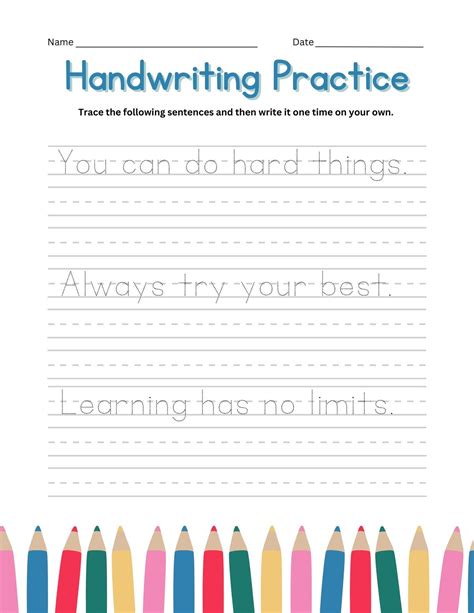 Handwriting Practice Template