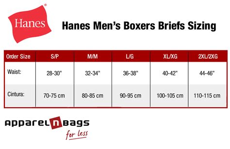 Hanes Boxer Size Chart