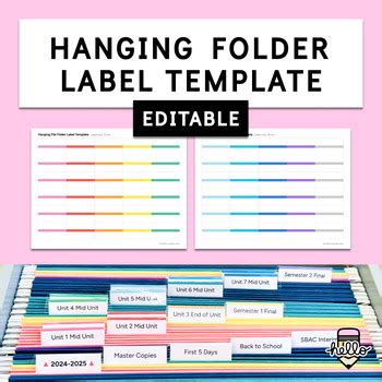 Hanging File Folder Label Template