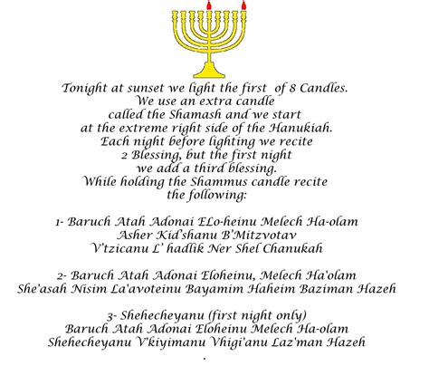 Hanukkah Prayer Printable