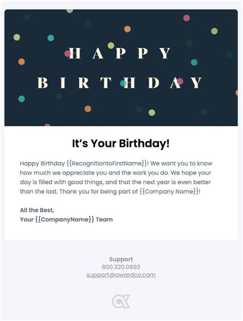 Happy Birthday Email Template