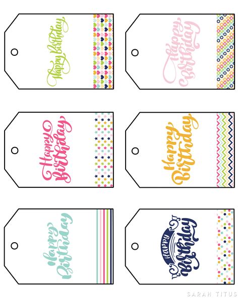 Happy Birthday Tags Printable