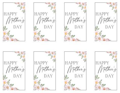 Happy Mothers Day Tag For Plant Printable