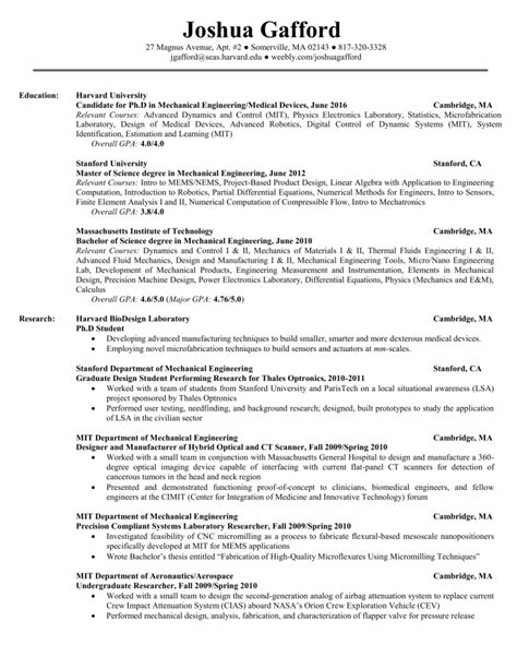 Harvard Curriculum Vitae Template