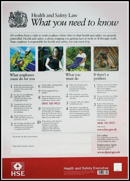 Health And Safety At Work Act Poster Printable Version