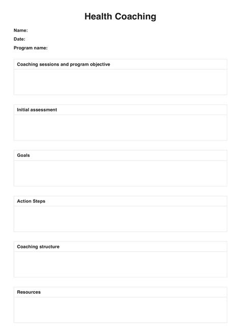 Health Coaching Templates