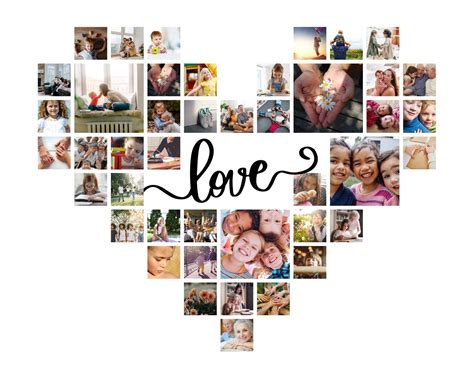 Heart Photo Collage Template Free
