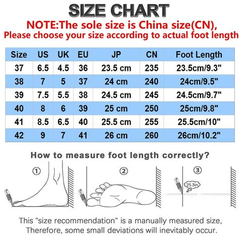 Heel To Toe Measurement Chart