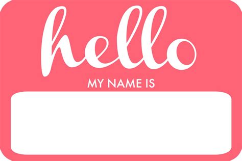 Hello My Name Is Stickers Printable