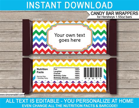Hershey Candy Wrapper Template