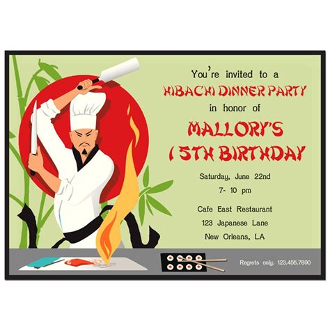 Hibachi Invitation Template Free
