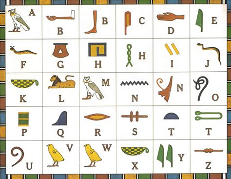 Hieroglyphics Alphabet Printable