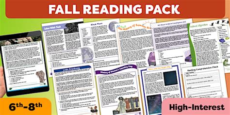 High Interest Reading Printables For 6th Grade Boys