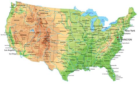 High Resolution Printable United States Map