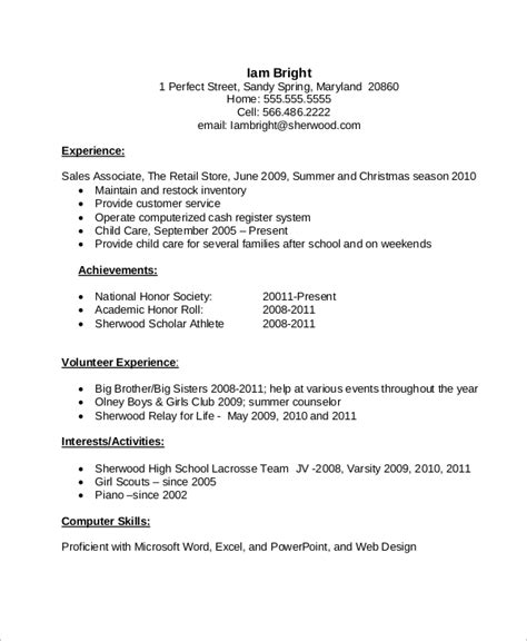High School Cv Template