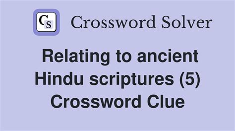 Hindu Scripture Crossword Clue