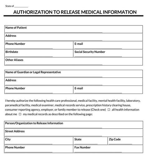 Hipaa Medical Release Form Template