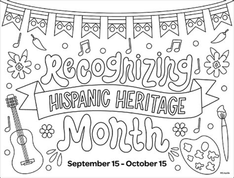 Hispanic Heritage Month Coloring Pages Printable