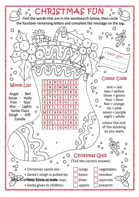 Holiday Worksheets Free Printable