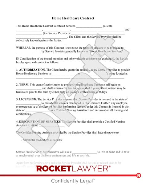 Home Care Contract Template