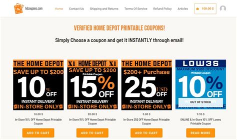 Home Depot In-store Printable Coupons November 2016