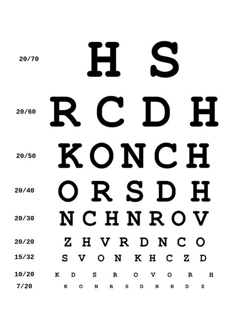 Home Vision Test Chart