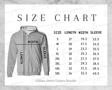 Hoodie Size Chart Men