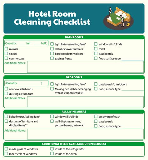 Hotel Room Cleaning Checklist Template