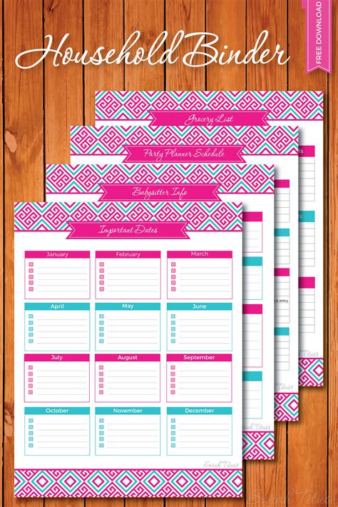 Household Binder Printables