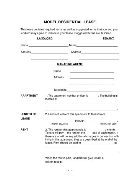Housing Lease Template