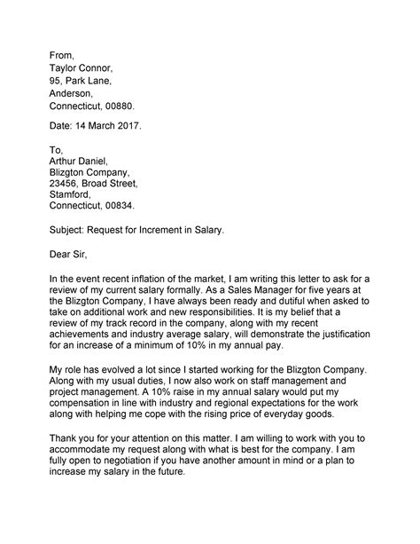 How To Ask For A Raise Letter Template