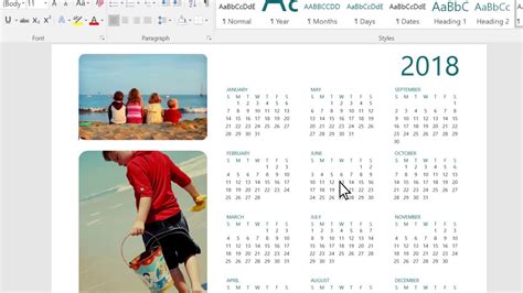How To Change Year On Word Calendar Template