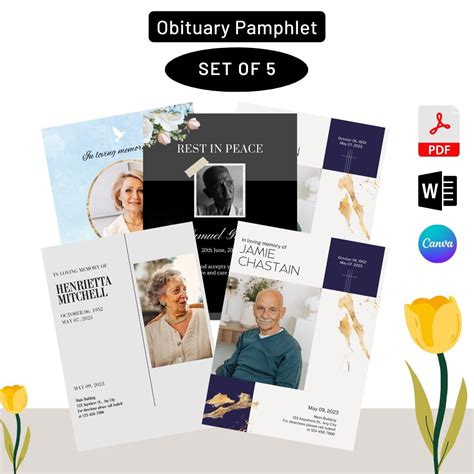 How To Create My Own Online Printable Editable Obituary Pamphlet