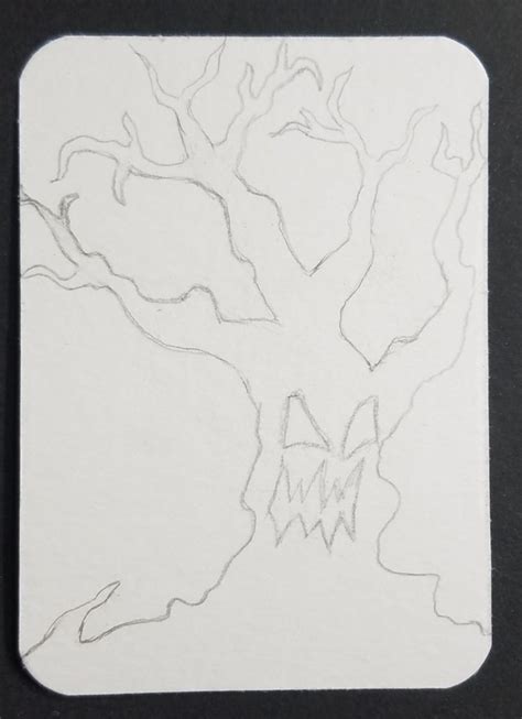 How To Draw A Spooky Tree Step By Step