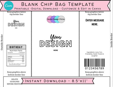 How To Make A Chip Bag Template