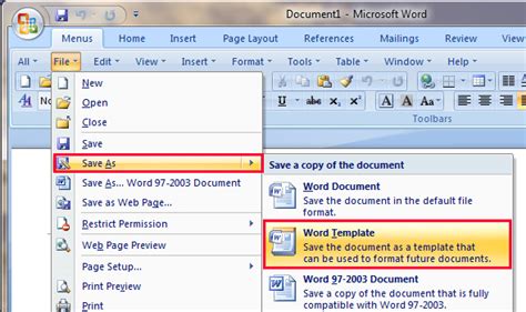 How To Save A Template In Word