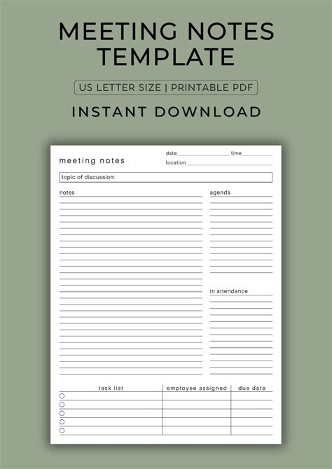 How To Take Meeting Notes Template