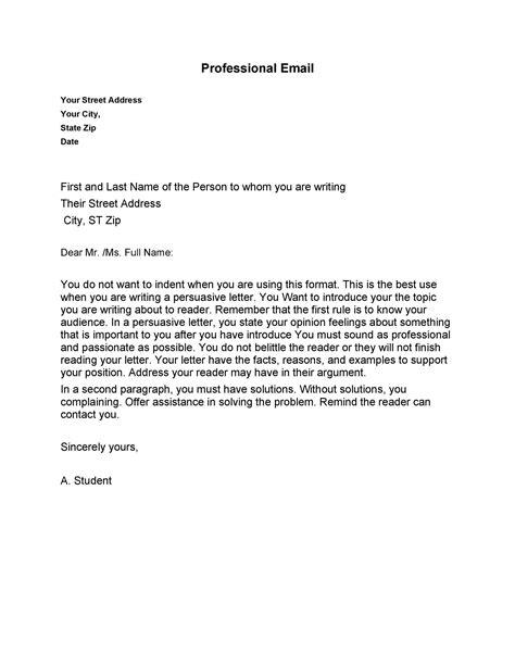 How To Write A Professional Email Template
