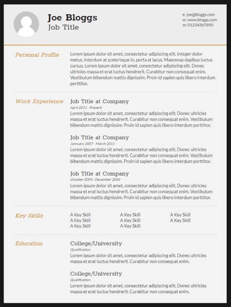Html Resume Template