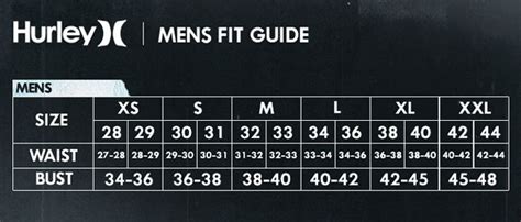 Hurley Size Chart Boy