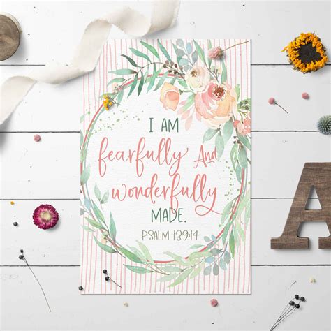 I Am Fearfully And Wonderfully Made Free Printable