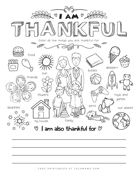 I Am Thankful Printable