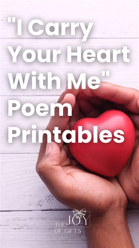 I Carry Your Heart Free Printable