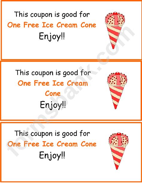 Ice Cream Coupons Printable