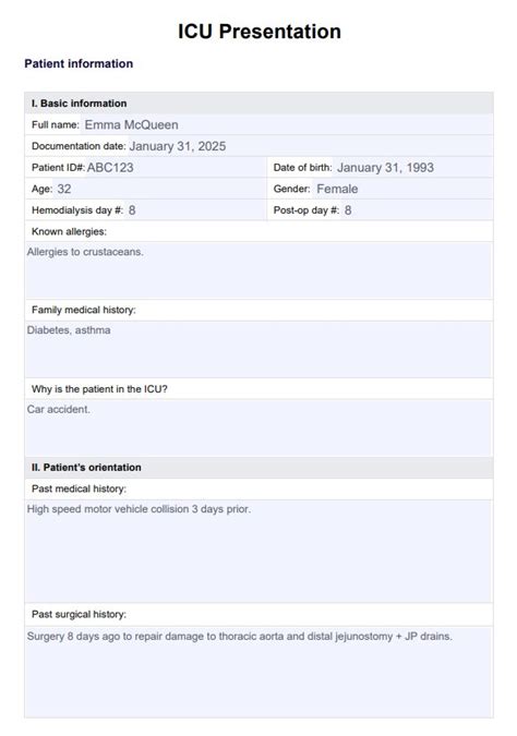 Icu Presentation Template