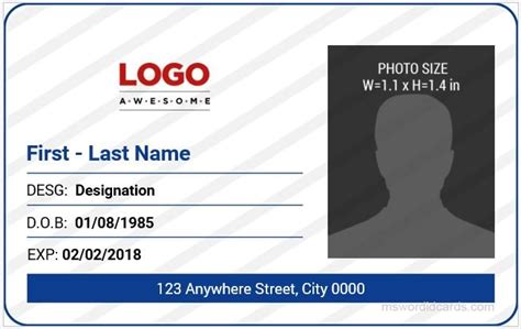 Id Card Template Word