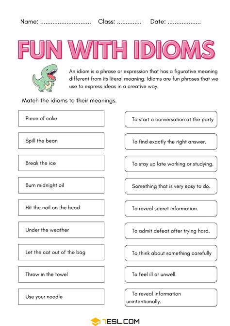 Idiom Games Printable