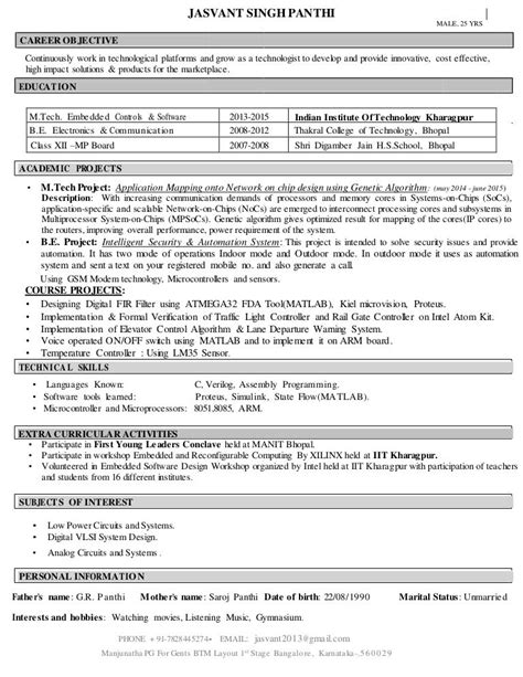 Iit Resume Template